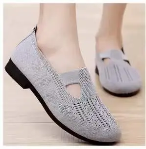Women Flats Shoes Breathable Mesh Shoes Summer Light Loafers Gray - Shop at LoveMi
