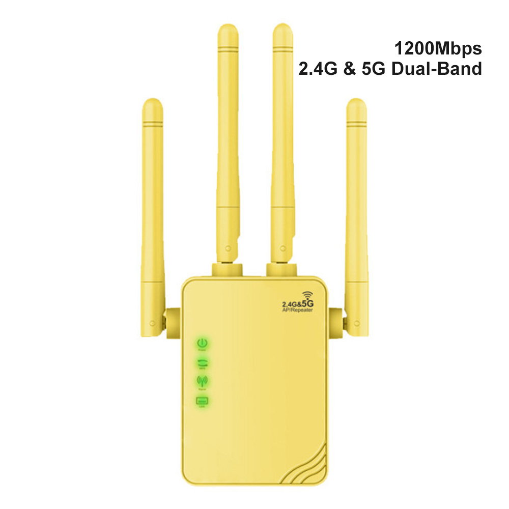 300Mbps 1200Mbps WiFi Repeater, 2.4GHz 2.4GHz&5GHz, Single-Band Dual-Band WiFi Extender Booster, 4 Antenna, AP Repeater Mode, For Home And Office, Anyroom, White Black Pink Yellow, Christmas Gifts