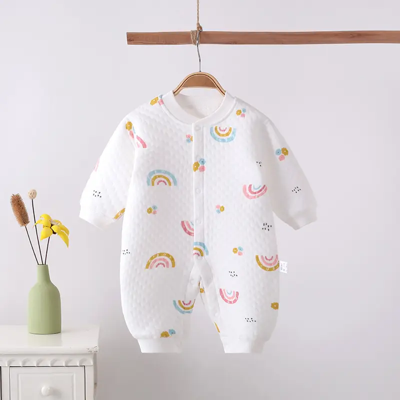 Baby Fashion Simple Print Warm One-piece Bodysuit