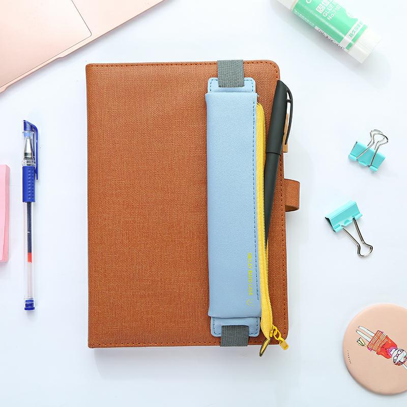 Title 10, Leather elastic buckle book and pencil case