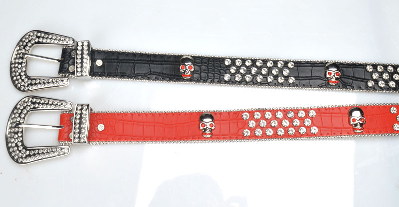 Women's Belt Needle Buckle Water Drill Lengthened And Widened Inlaid