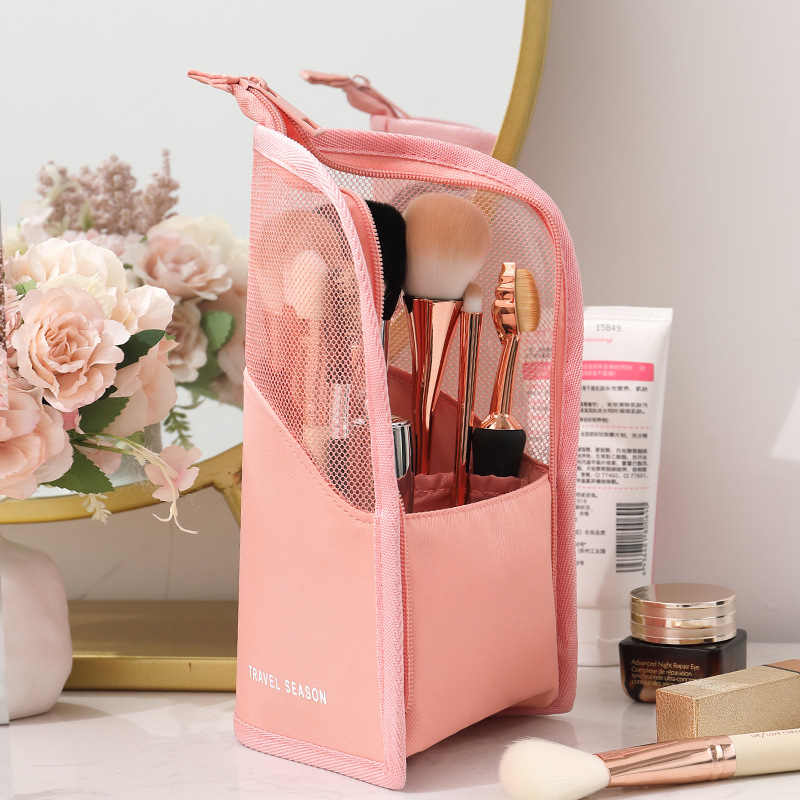 Borsa da viaggio grande per il trucco, con contenitore di base per il trucco