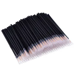 One Hundred Pack Disposable Eyeliner Brushes - Ultra-Fine Point Applicators, Black Cosmetic Eye Wands For Precise Makeup Application - One Hundred - View 1