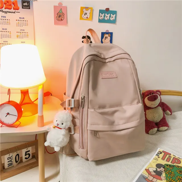 College Girl's Junior High School Large Capacity Schoolbag Pink - Shop at LoveMi