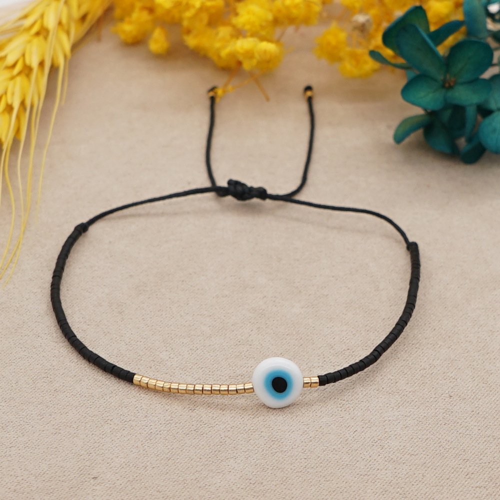 Title 6, Simple Glass Lucky Eye Beaded Couple Bracelet