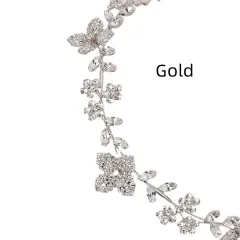 Crystal Zircon Hair Band Headwear - Gold - View 1