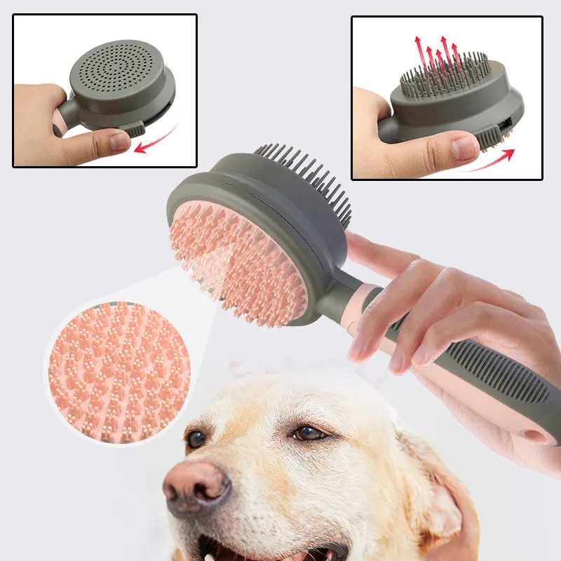 Pet Hair Removal Comb Cat Brush Self Cleaning Slicker