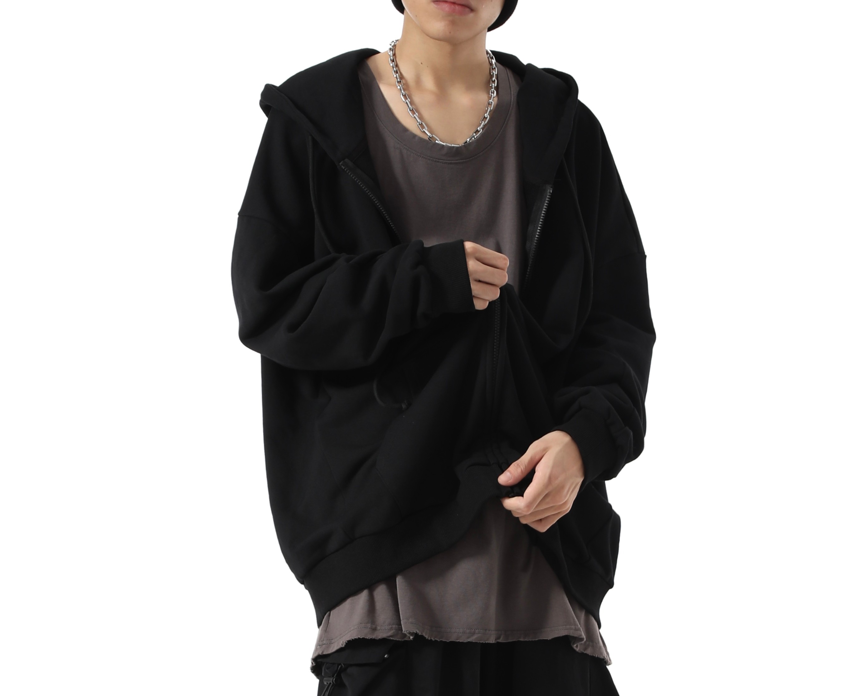 American Retro Loose Hip Hop Everything Casual Hooded Long-sleeved Cardigan Hoodie Coat