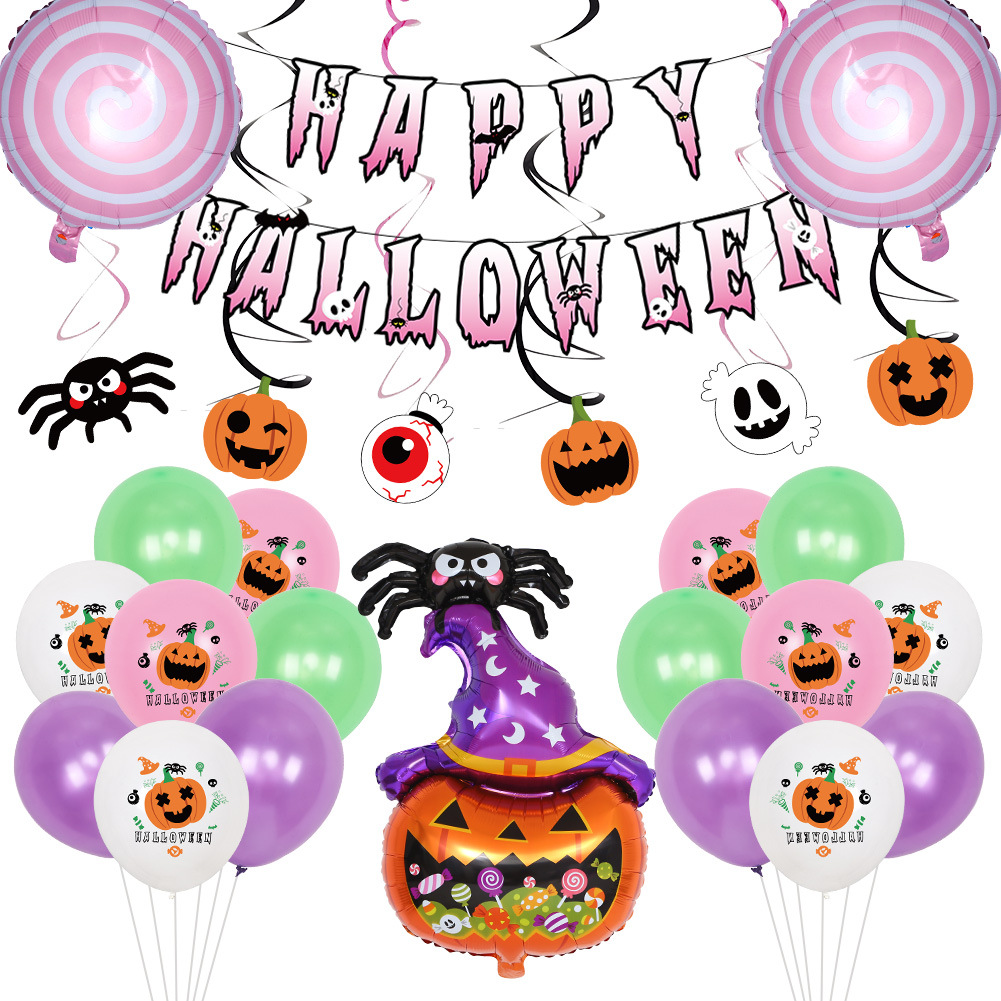 Halloween pink balloon set2