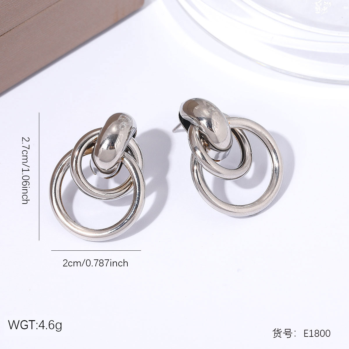 Anti-Fade Gold Plated Titanium Steel Earrings, Minimal Niche Light Luxury High Texture Stainless Steel Women Jewelry