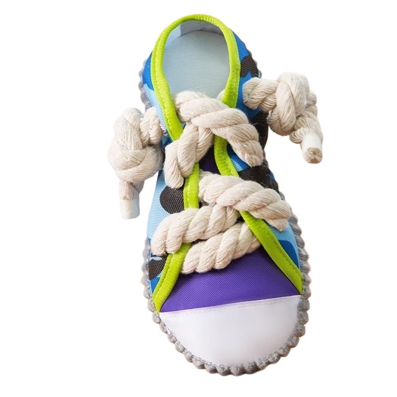 Dog Toys Shoes Pet Cotton Rope Slippers Sound Making Toys Teeth Cleaning Built-in BB Airbag Round Ball Bell Various