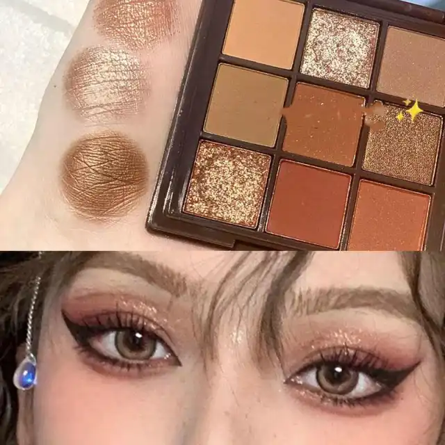 Nine Color Eyeshadow Tray Cement Dark Punk Smoked Black And White Gray Metal Pearlescent Chocolate - Shop at LoveMi