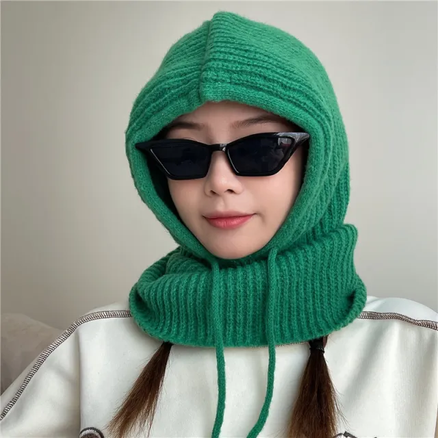 Pull Rope Simple Knit Head Hat Dark Green - Shop at LoveMi