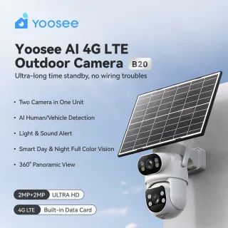Smart 4G LTE Battery Outdoor PTZ Camera With Solar Panel 2.5K--GW-B20-EU-LA