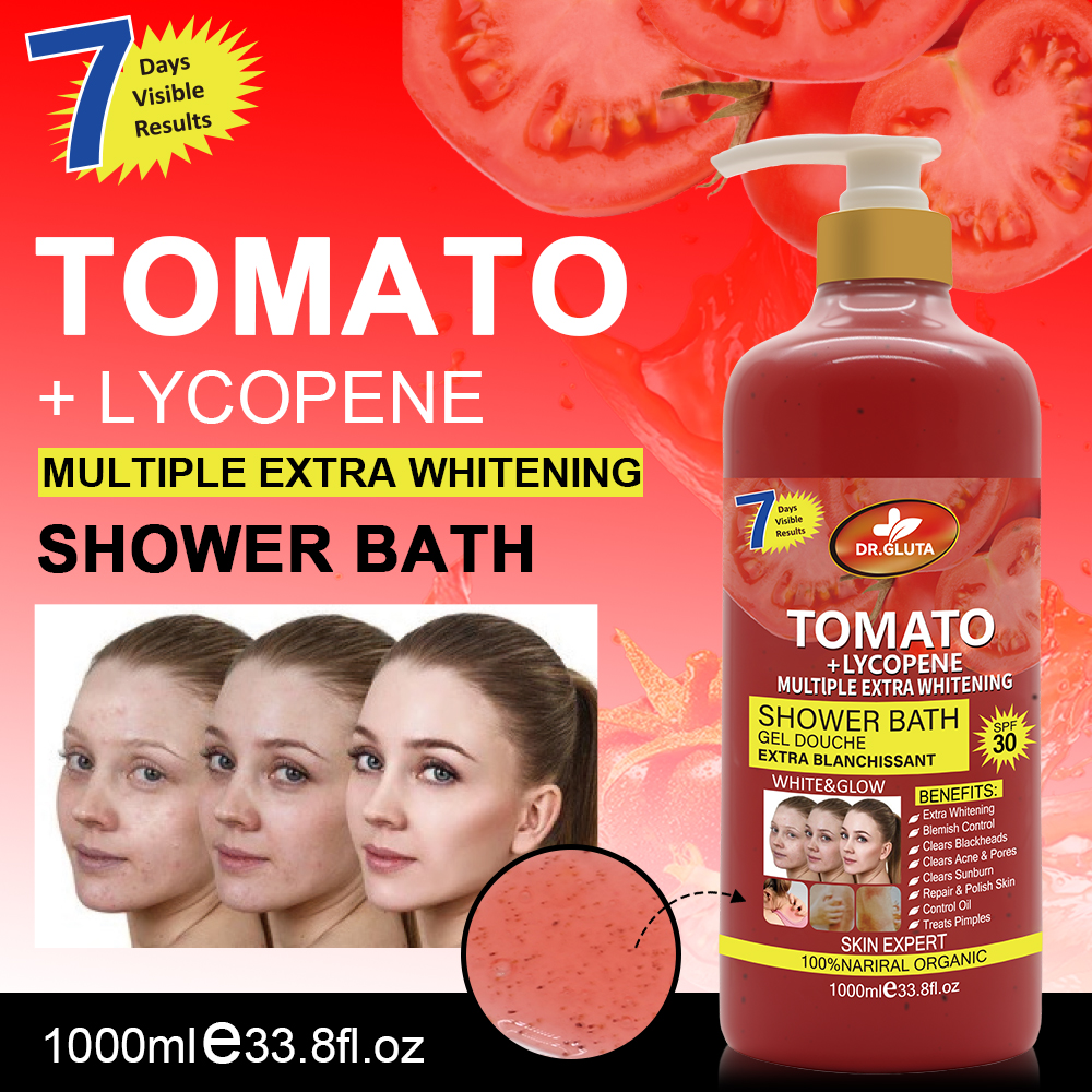 Tomato Shower Gel Exfoliation Whitening Anti-aging Skin Care Bath Wash