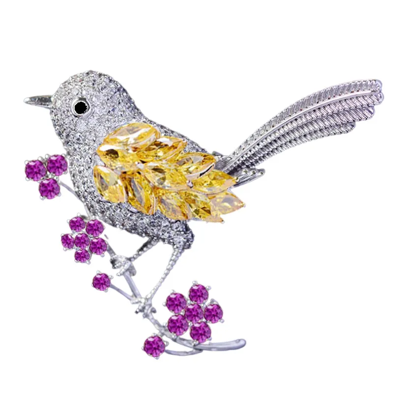 Fashionable Simple Cute Bird High-end Brooch - Silver