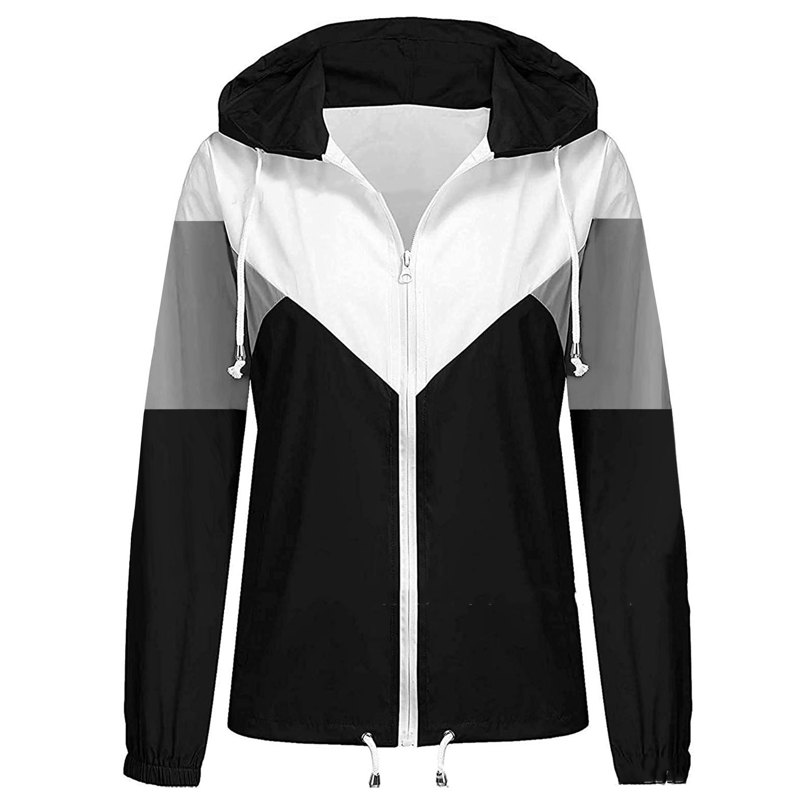 New Stitching Hooded Long-sleeved Women's Windbreaker