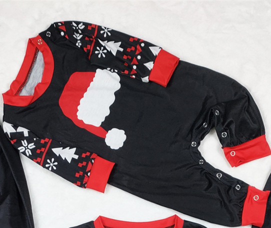 New Autumn And Winter Pajamas Set Home Wear Christmas Hat Printed Parent-child Suit — foto 3