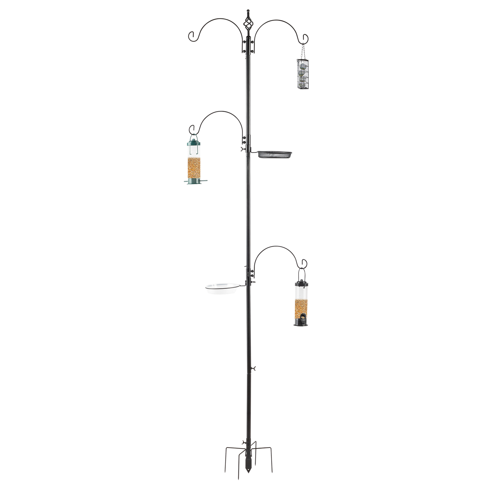 93inch Iron With Four Hooks, With Bird Feeder Black Courtyard Bird Feeder Black - Shop at LoveMi
