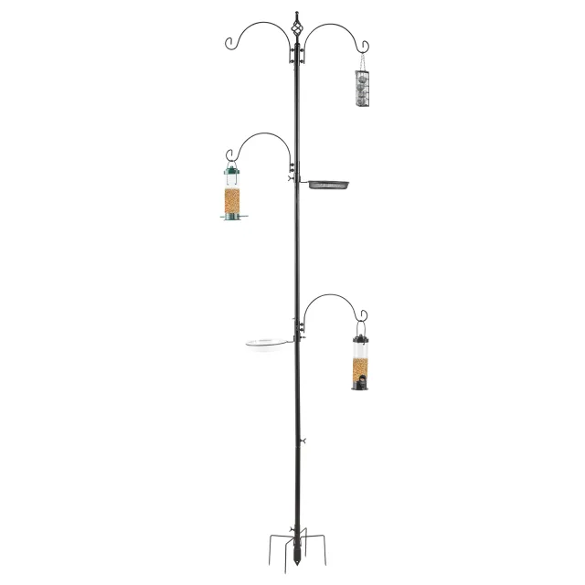 93inch Iron With Four Hooks, With Bird Feeder Black Courtyard Bird Feeder Black - Shop at LoveMi