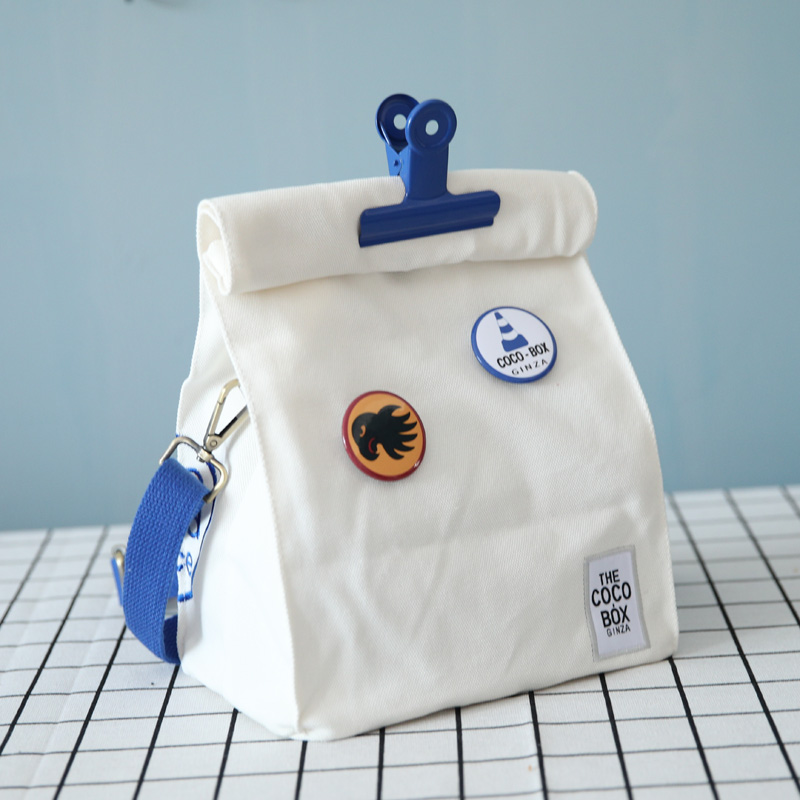 Japanese Vintage Klein Blue Clip Handheld Casual Canvas Bag