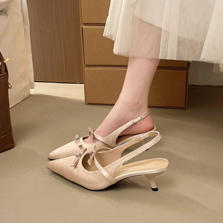 Satin Bow Evening Sandals