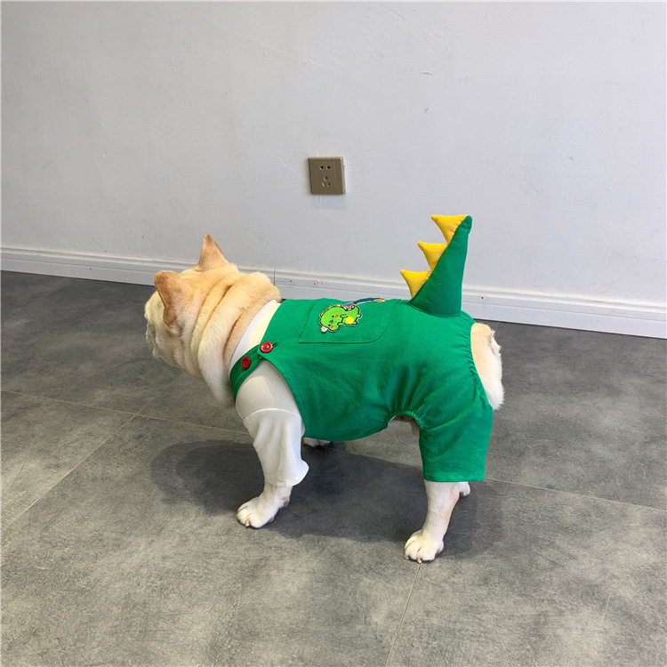 Pet Dog Suspenders French Dinosaur Clothes image 2