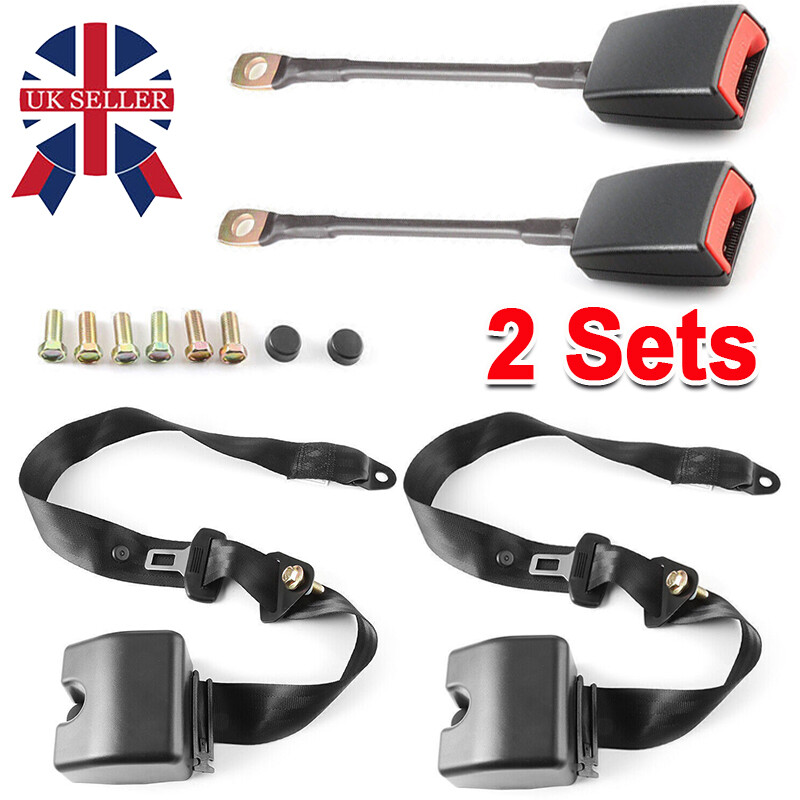 3 Point Inertia Seat Belt Kit Car Truck Adjustable Seat Belt Universal 2 SET