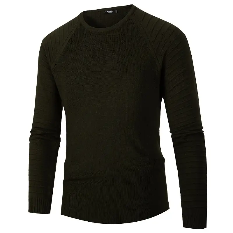 Men's Round Neck Sweater Solid Color Simple Long Sleeve