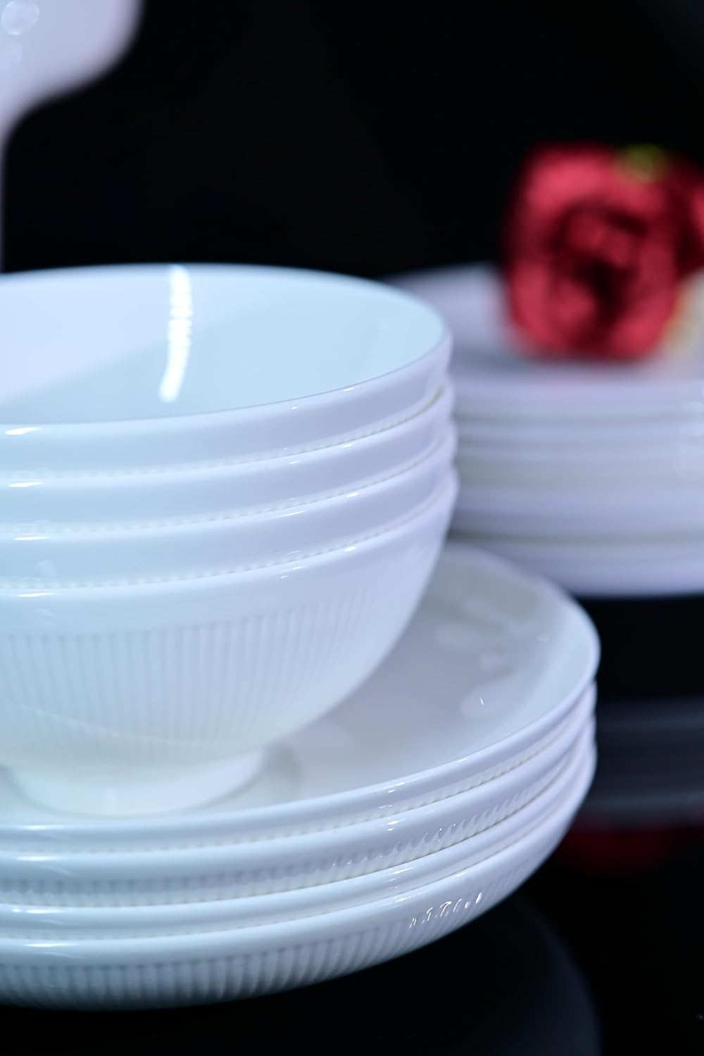 Service de table en porcelaine tendre dandilion, 16 pièces, service pour 4, assiettes – Image 9