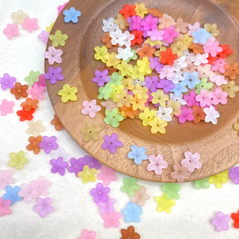 Matte Translucent Mini 5-Petal Flower Bases, Textured