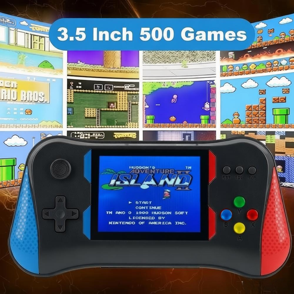 3.5'' 500 Classic Games Handheld Retro Video Game Console Player For Kids Adults