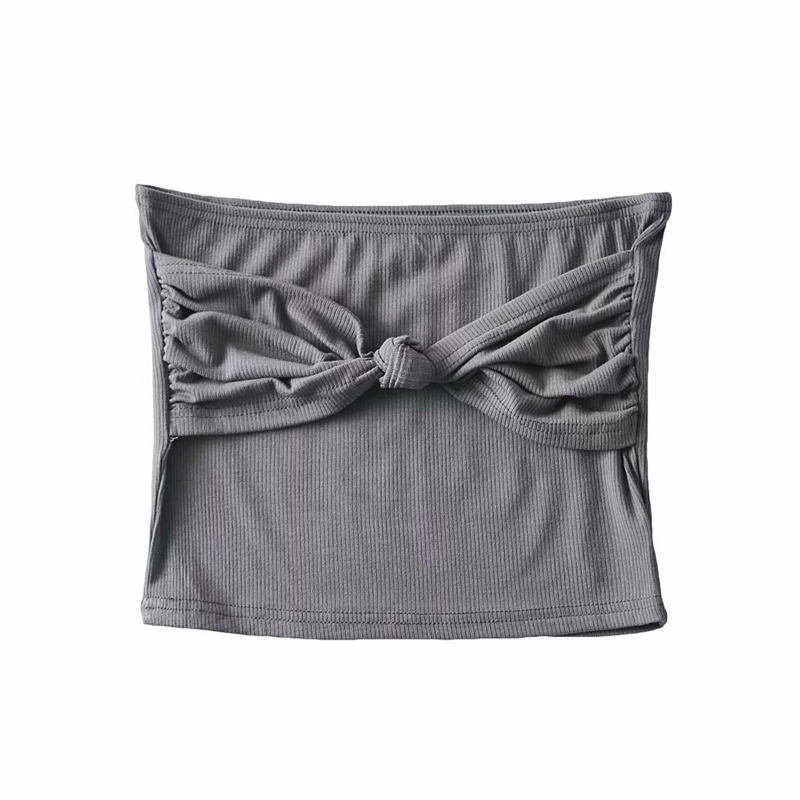 Short Cropped Navel Cross Knotted Bottoming Tube Top Vest