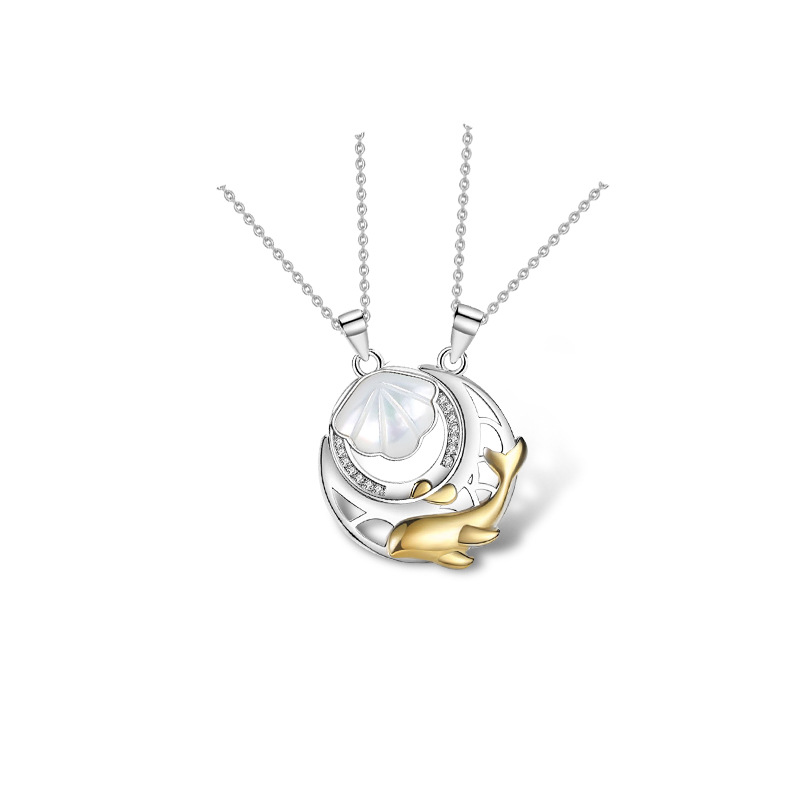 Title 1, Shell Couple Necklace Sterling Silver A Lifetim...