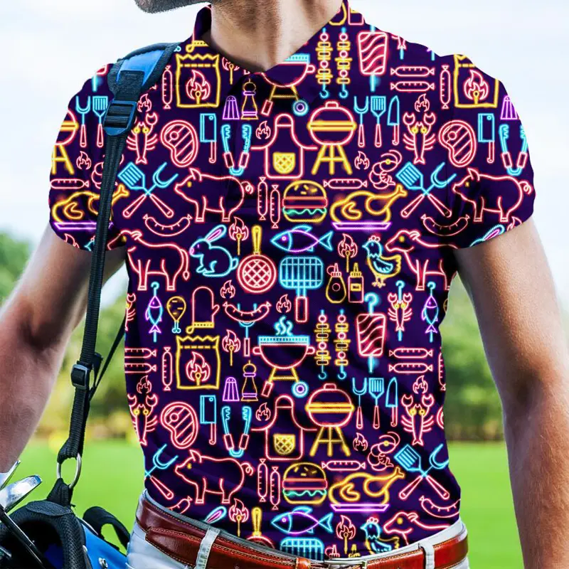 Summer New Polo Shirt 3D Printed Casual Short Sleeved Men's Clothing