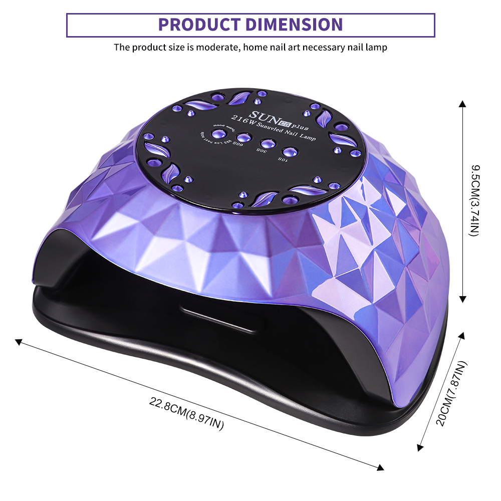 Nail Lamp, Nail Lamp Nail Dryer For All Gel Polish Fast Curing With 4 Timers Removable Base Large Space Automatic Nails Equipment 4