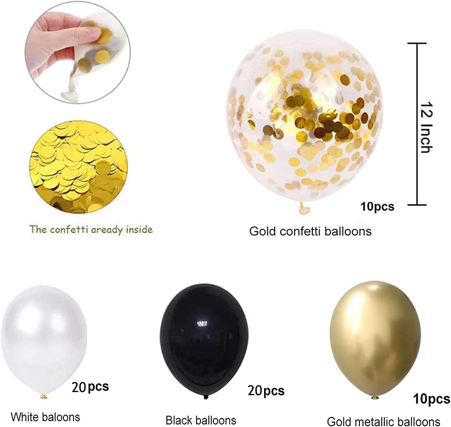 Title 5, 60PCs Latex Sequins Combination Balloon Beam Metal