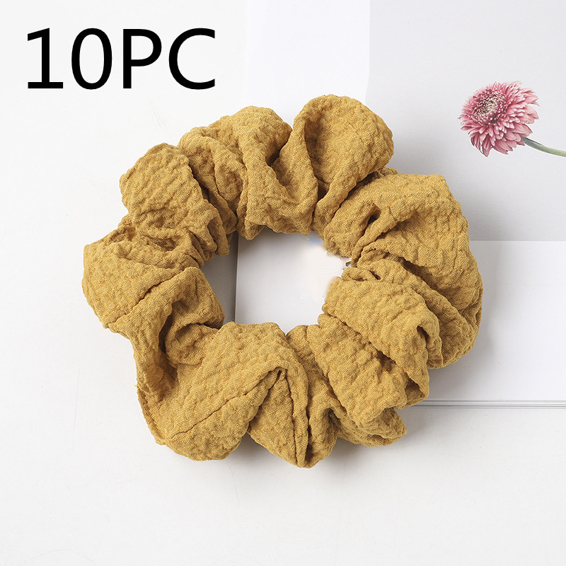 Puff large intestine hair circle fabric in Yellow 10PC