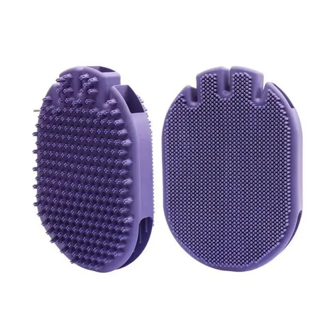 Massaging Pet Shampoo Brush, Soft Bristle Pet Grooming Brush, Dual Sided Cleaning Brush Ideal For Dog Grooming And Shampooing Purple - Shop at LoveMi