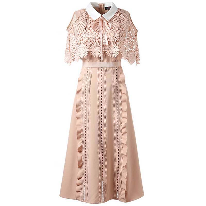 Lace Off-the-Shoulder Ruffled Dress, picture 3 of 5