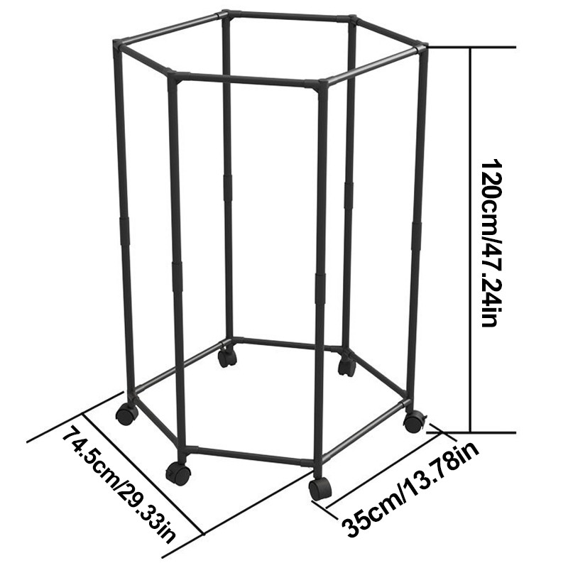 360 Degrees Rotating Rolling Garment Rack With Wheel Clothes Rail Stand Space — image 7