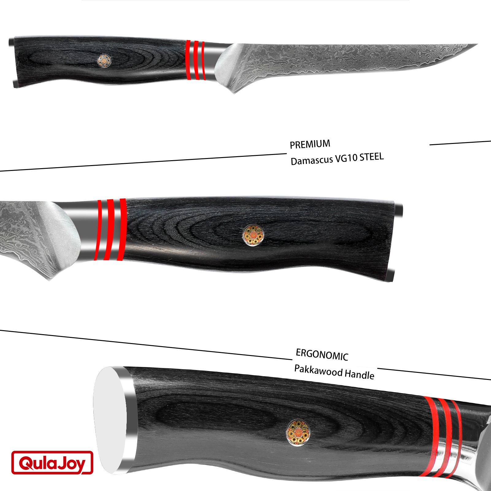 Qulajoy VG10 Chef Knife 67-Layers Japanese Damascus Knife 8 Inch Kitchen Knife With Ergonomic Handle Razor Slicing Knife For Meat Vegetable