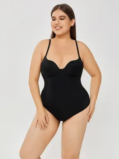 Shapewear Bodysuit Tummy Control Slim Body Shaper - Black - View 1