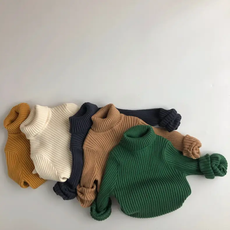 Printed Boys And Girls Turtleneck Knit Pullover