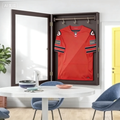 UV-Resistant Sports Jersey Frame Display Case, Brown 7