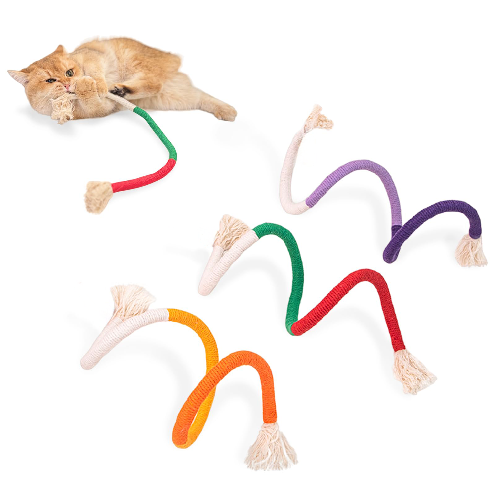 Cotton Rope Cat Toys For Indoor Cats Interactive Cat Rope Toys For Cats And Kittens Handmade Pet Chew Toys For Teeth Cleaning