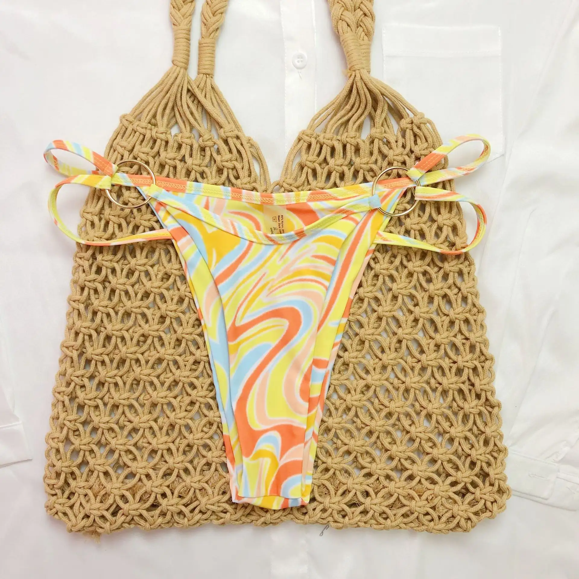 Swimwear Color Printing Three-piece Set