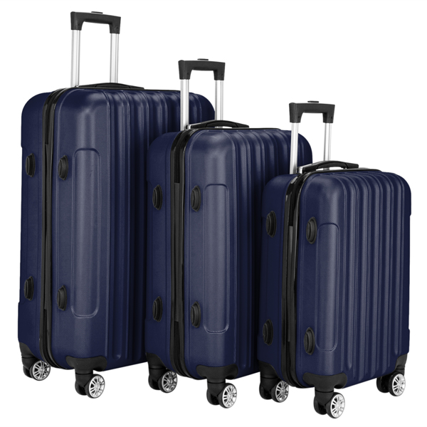 Vertical 3-in-1 Spinner Wheel With Handle Trolley Case 20in 24in 28in ABS Aluminum Alloy Trolley Classic Color - Navy Blue — foto 2