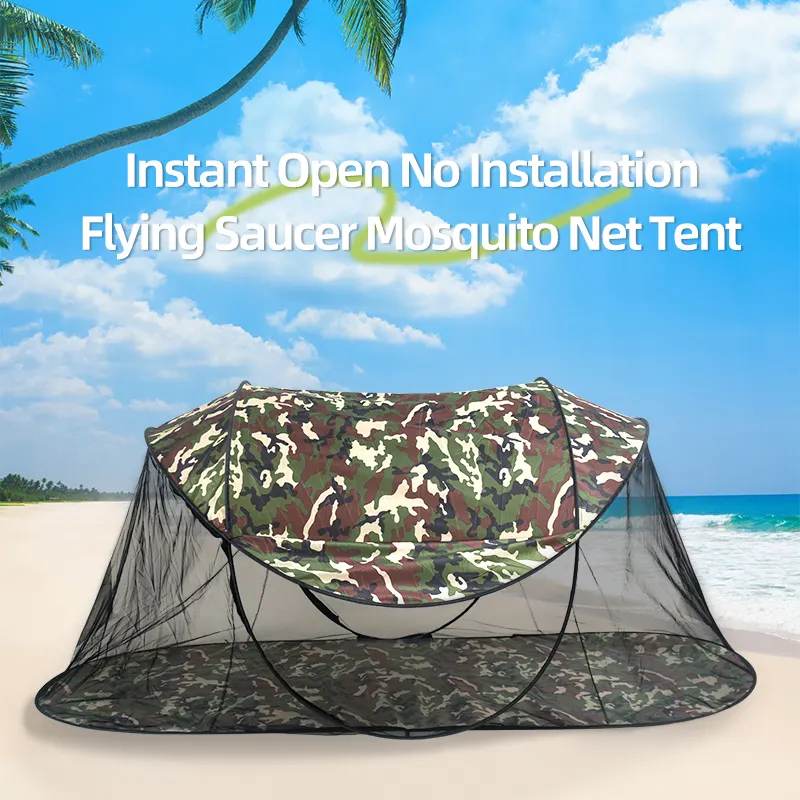 Portable Installation-Free, Flying-Saucer-Style Sunshade And Mosquito Net