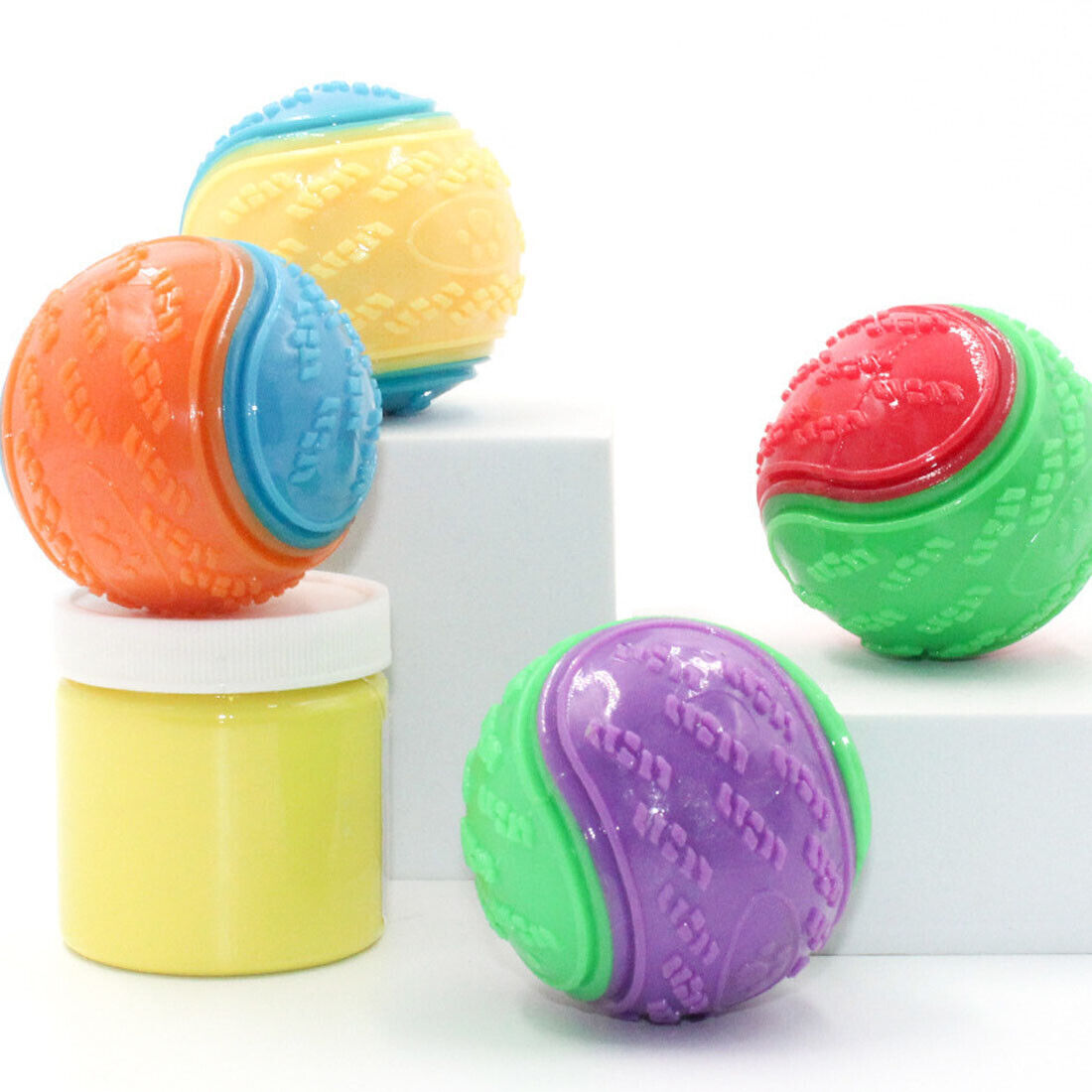NEW Scooby-Doo Squeaky Set Of 8 Dog Balls For Teeth Cleaning Interactive UK — image 4